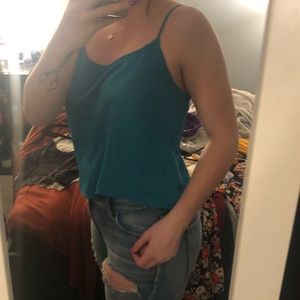 teal tank top